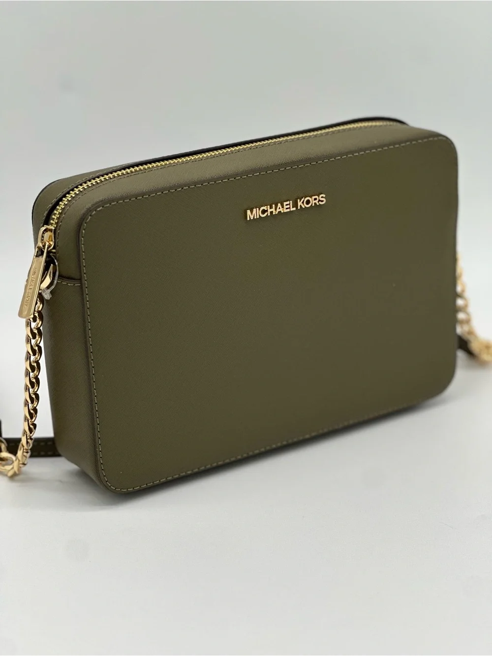 Michael Kors Olive Crossbody with Gold Chain Accent